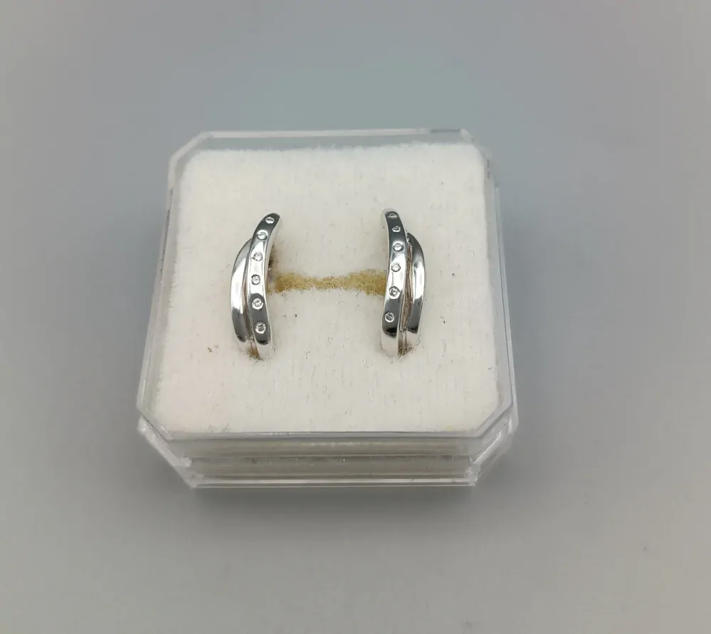 Zlaté náušnice s diamanty 3,50g, francouzské zapínání