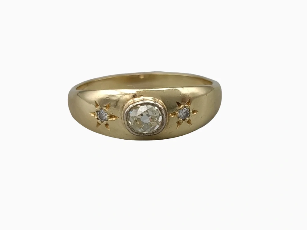 Zlatý prsten s diamanty 4,15g velikost 58