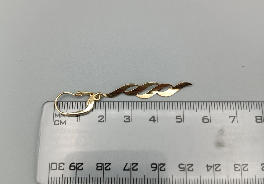 Zlaté visací náušnice 2,70g, zapínání na patent