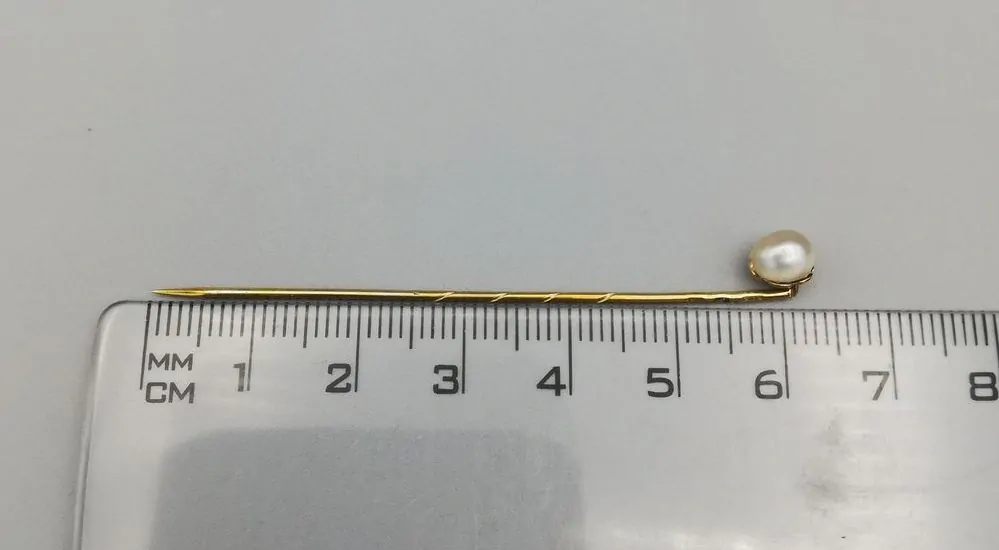 Starožitná zlatá jehlice s perlou 1,00g
