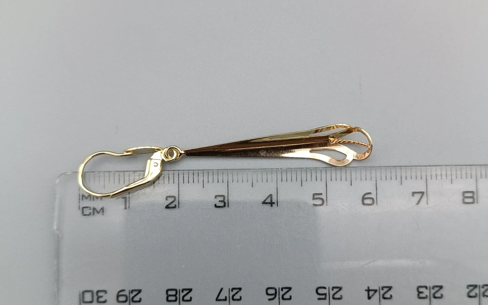 Zlaté náušnice 3,30g, zapínání na patent