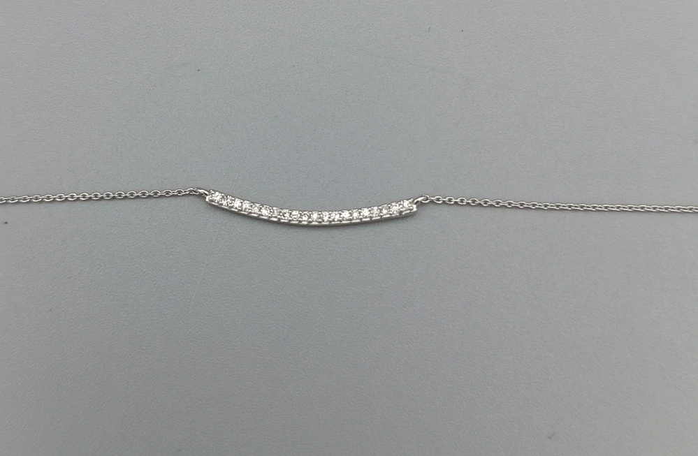 Zlatý náhrdelník s diamanty 1,15g, 42 a 45 cm