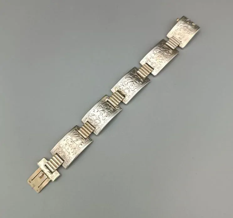 Starožitný stříbrný náramek 42,70g délka 18,5 cm