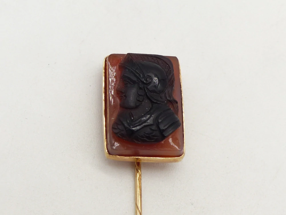 Zlatá jehlice 3,85g kamej