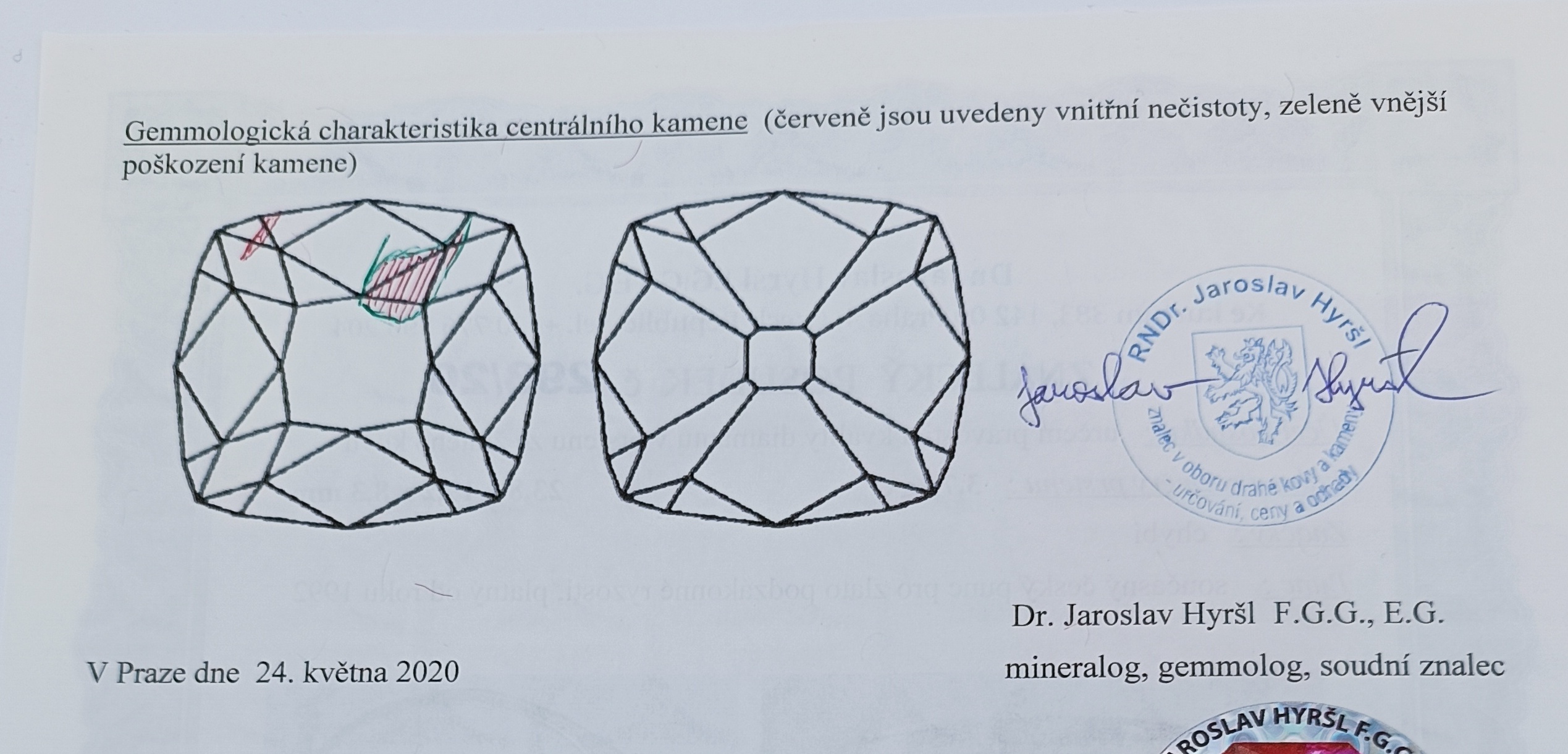 Zlatý prsten s briliantem 3,79g velikost 54