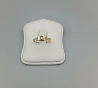 Starožitný zlatý prsten s diamantem 2,55g velikost 58
