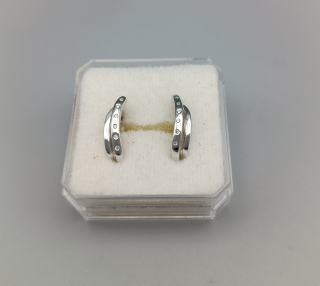 Zlaté náušnice s diamanty 3,50g, francouzské zapínání