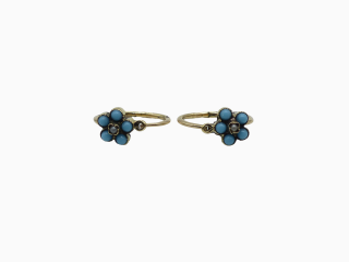 Zlaté náušnice 1,65g tyrkysy