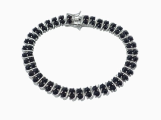 Stříbrný náramek 20,5g granát