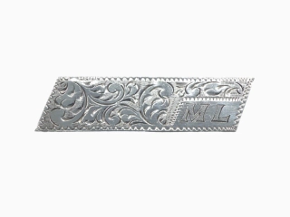 Stříbrná brož 7g monogram ML